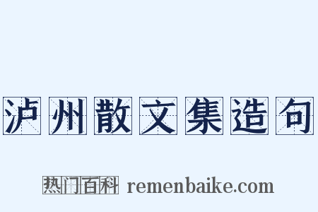 泸州散文集造句是什么意思的图片